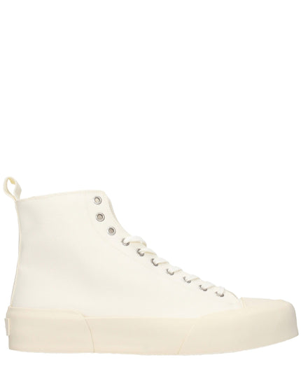 Jil Sander Beige Fabric High Top Sneakers