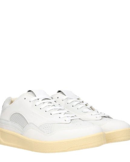 Jil Sander White Leather Low Top Sneakers