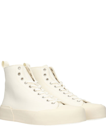 Jil Sander Beige Fabric High Top Sneakers