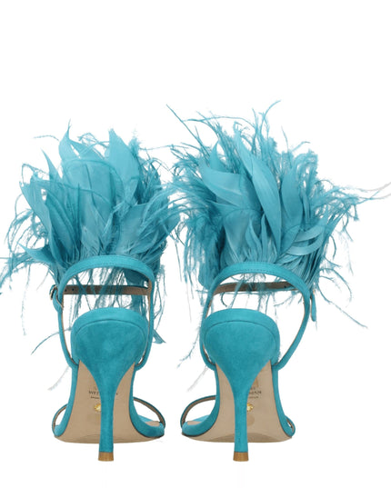 Stuart Weitzman Green Leather Stiletto Heels Sandals