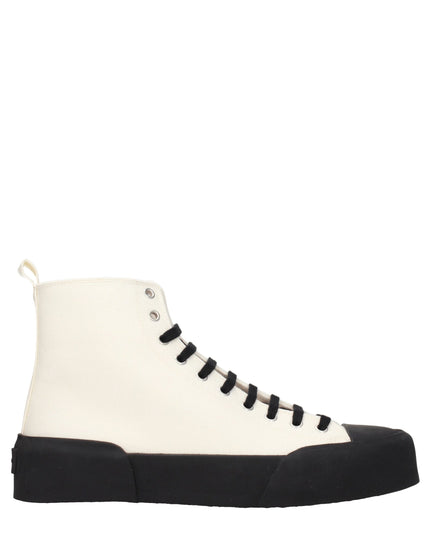 Jil Sander Beige Fabric High Top Sneakers