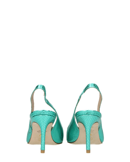 Stuart Weitzman Green Leather High Heel Pumps