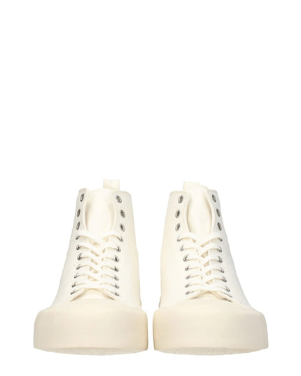 Jil Sander Beige Fabric High Top Sneakers