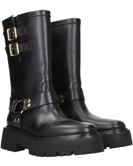 Celine Gold Leather Ankle Boots
