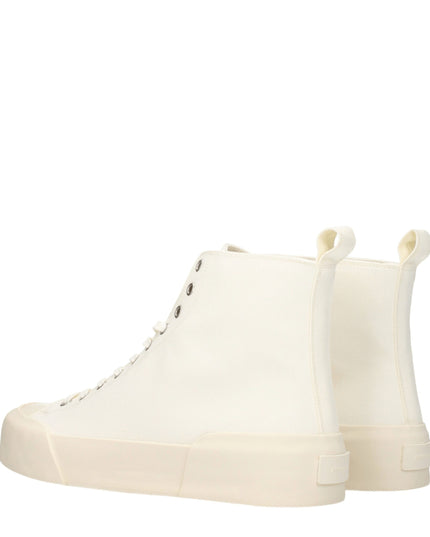 Jil Sander Beige Fabric High Top Sneakers