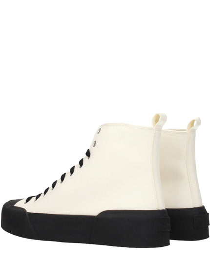 Jil Sander Beige Fabric High Top Sneakers