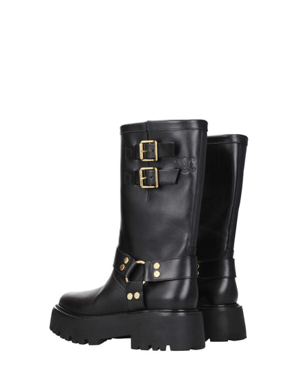 Celine Gold Leather Ankle Boots