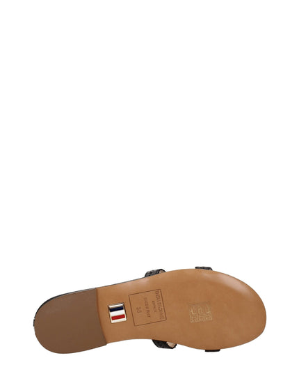 Thom Browne Black Leather Slippers Sandals