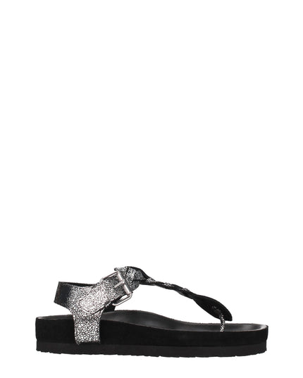 Isabel Marant Black Leather Flip-Flop Sandals