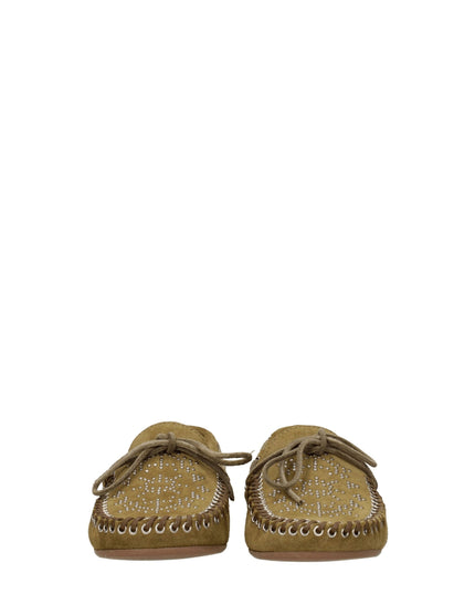 Isabel Marant Green Leather Slip-On Loafers