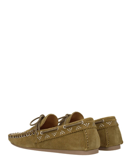 Isabel Marant Green Leather Slip-On Loafers
