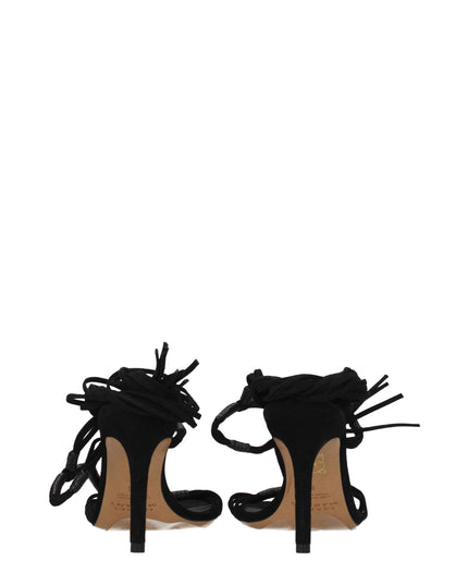 Isabel Marant Black Leather Stiletto Heels Sandals