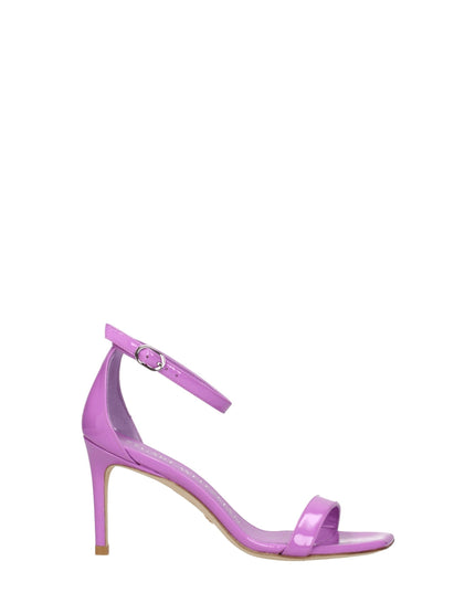Stuart Weitzman Purple Leather Stiletto Heels Sandals