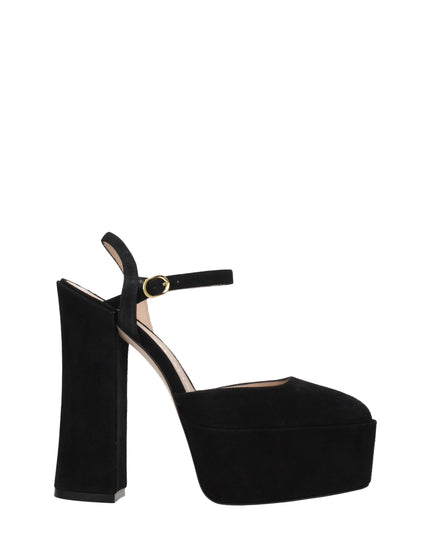 Stuart Weitzman Black Leather Platforms