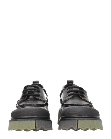 Off-White Black Leather Slip-On Loafers