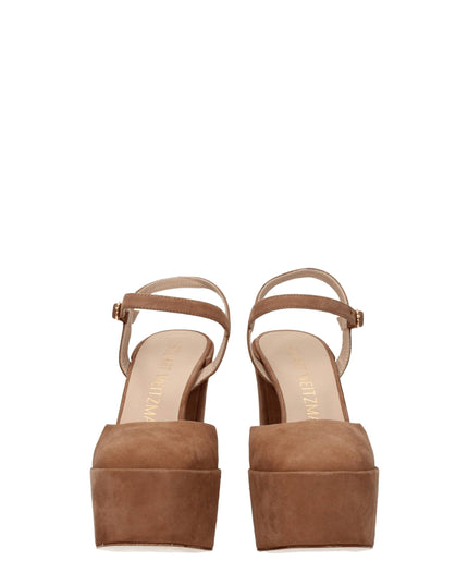 Stuart Weitzman Beige Leather Platforms
