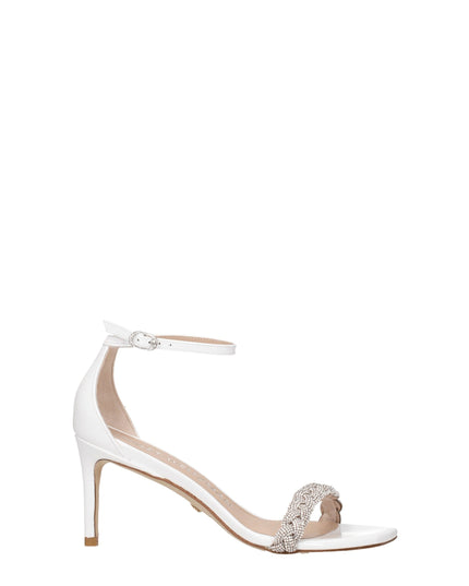 Stuart Weitzman White Leather Stiletto Heels Sandals