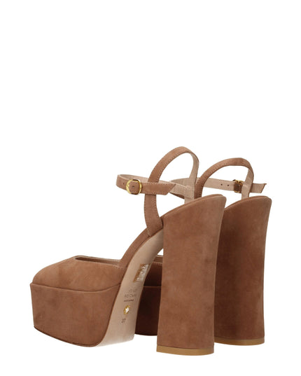 Stuart Weitzman Beige Leather Platforms