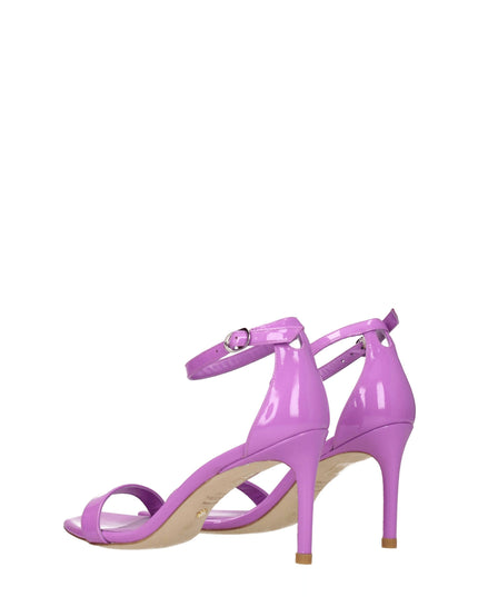 Stuart Weitzman Purple Leather Stiletto Heels Sandals