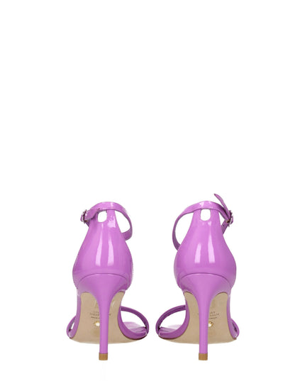 Stuart Weitzman Purple Leather Stiletto Heels Sandals