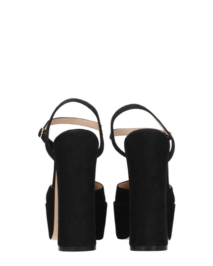 Stuart Weitzman Black Leather Platforms