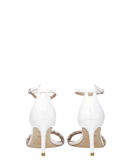 Stuart Weitzman White Leather Stiletto Heels Sandals