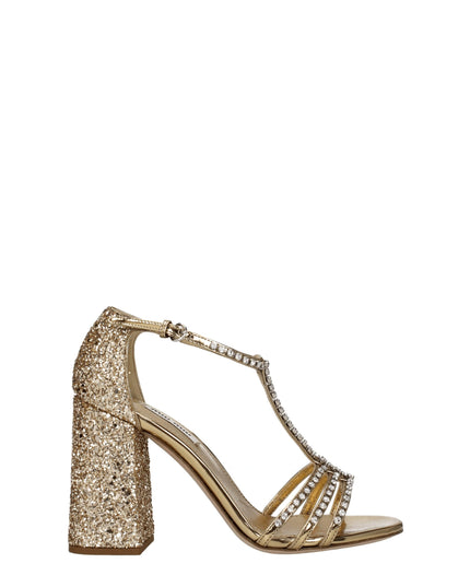 Miu Miu Gold Plastic Platform Sandals