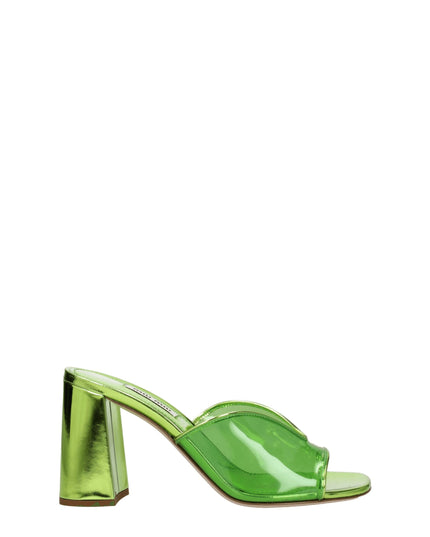 Miu Miu Green Plexiglass Platforms