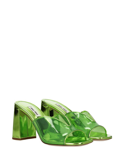 Miu Miu Green Plexiglass Platforms