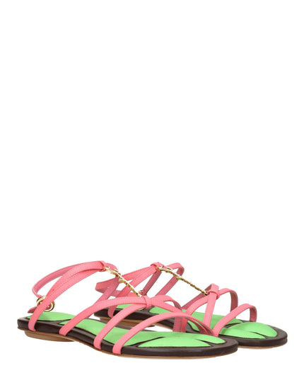 Jacquemus Pink Leather Flat Sandals