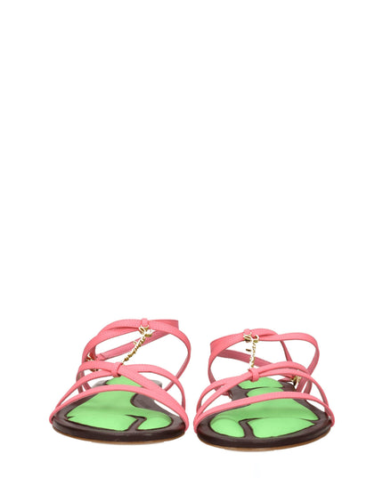 Jacquemus Pink Leather Flat Sandals