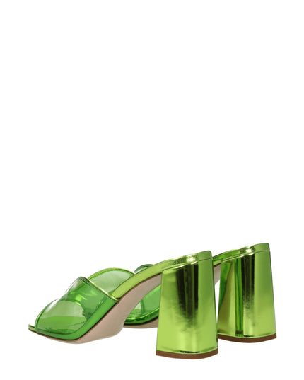 Miu Miu Green Plexiglass Platforms