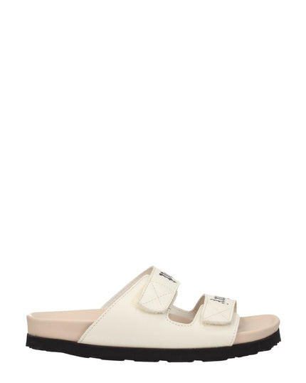 Palm Angels Beige Leather Flat Sandals