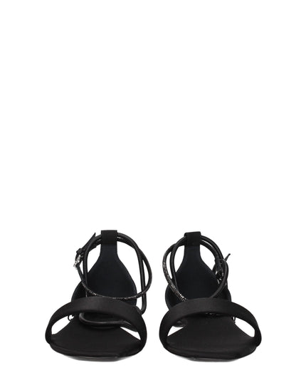 Max Mara Black Satin Flat Sandals
