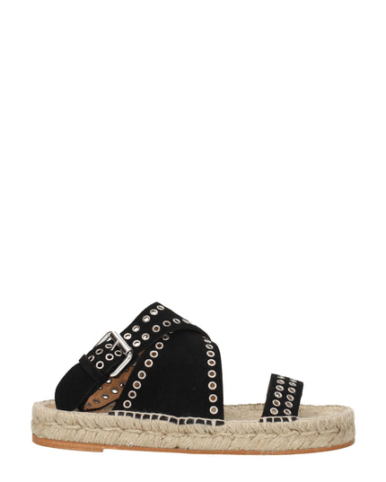 Isabel Marant Black Leather Flat Sandals
