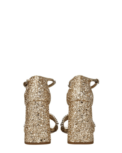 Miu Miu Gold Plastic Platform Sandals