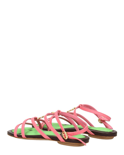 Jacquemus Pink Leather Flat Sandals