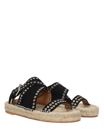 Isabel Marant Black Leather Flat Sandals