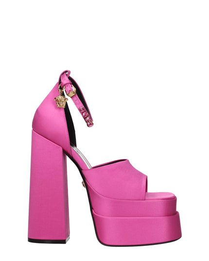 Versace Pink Satin Platforms