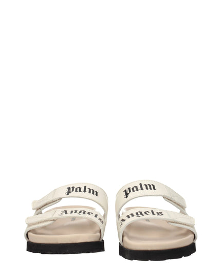 Palm Angels Beige Leather Flat Sandals