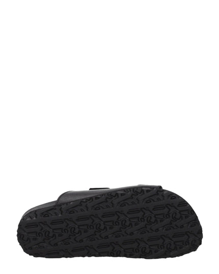 Palm Angels Black Leather Flat Sandals