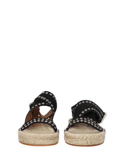 Isabel Marant Black Leather Flat Sandals