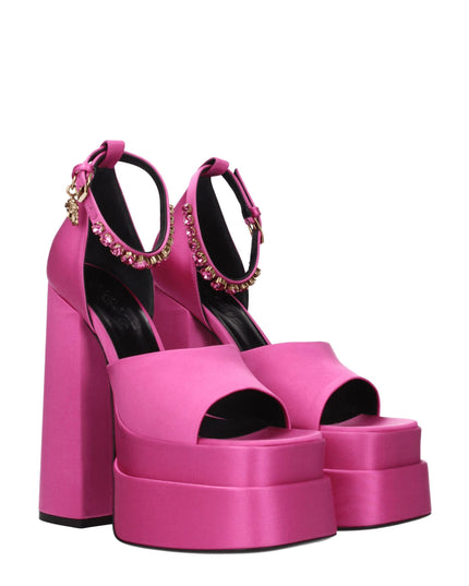 Versace Pink Satin Platforms