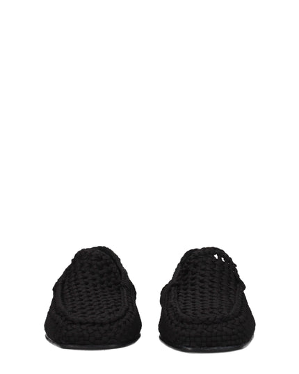 Dolce & Gabbana Black Fabric Slip-On Loafers