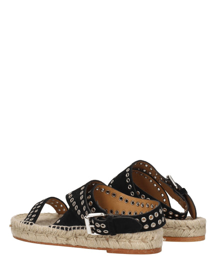 Isabel Marant Black Leather Flat Sandals