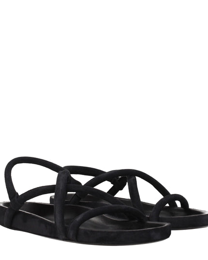 Isabel Marant Black Leather Flat Sandals