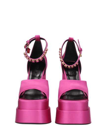 Versace Pink Satin Platforms