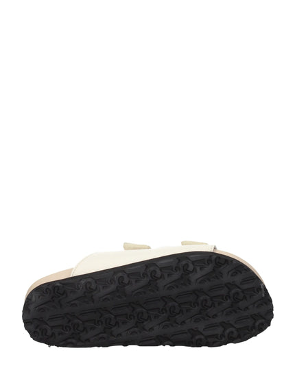 Palm Angels Beige Leather Flat Sandals