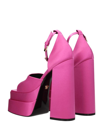 Versace Pink Satin Platforms