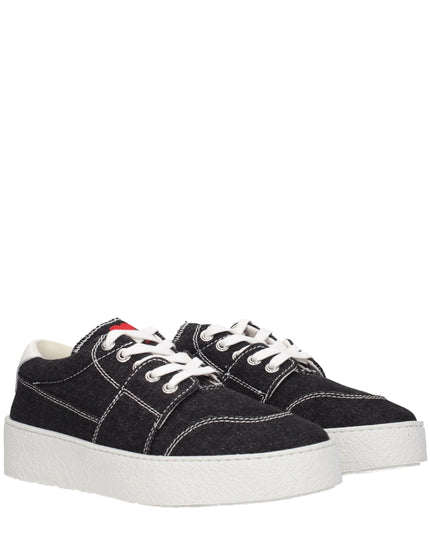 Ami Paris Black Fabric Low Top Sneakers
